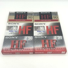 6x Lot of Sony HF 90 High Fidelity Normal Bias Cassette 90 Minutes - NEW SEALED