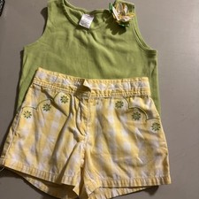 Gymboree Girls Daisy 2-Pc Short Set Sz 5 100 Cotton EUC