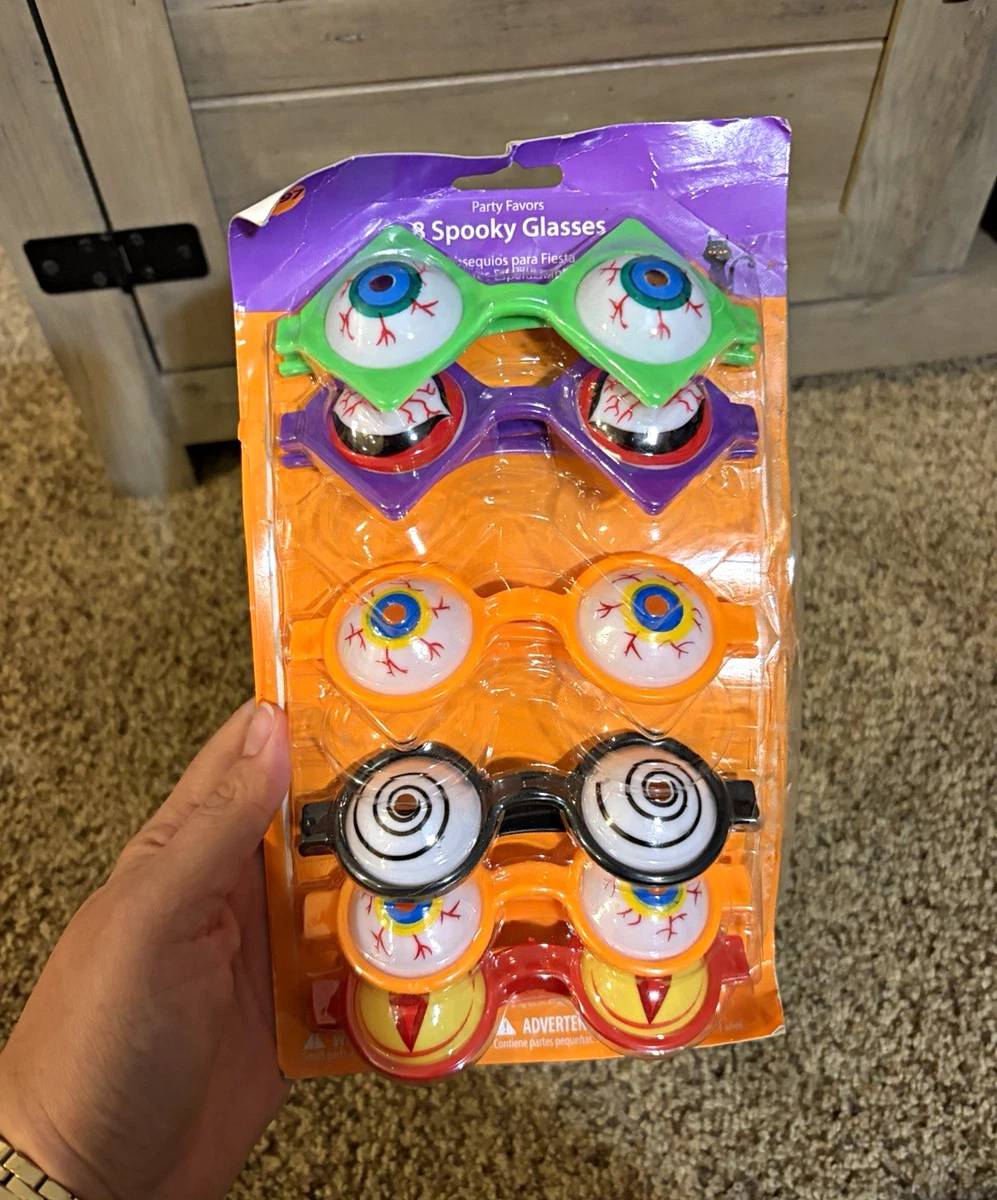 6 Pack Halloween Spooky Costume Glasses, Multicolor, One Size Adult Unisex
