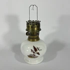 Vintage Eddie Bauer Geese Aladdin Kerosene Oil Lamp #23 Milk Glass READ