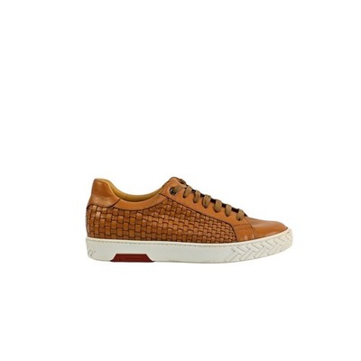 950$ TESTONI ''Ravenna'' Brown Sneaker Woven Antique Calf  8 UK / 9 US / 42 IT