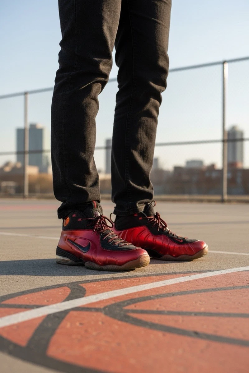 Nike Air Penny 1/2 Cent Foamposite Cranberry 344646-600 Varsity Red Men\'s Size 9 Nike Air Penny 1/2 Cent Foamposite Cranberry Varsity Red  main image 2