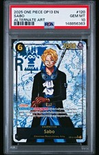 2025 One Piece OP13 EN Sabo Super Alternate Art Foil OP13-120 PSA 10