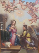 251201 Annunciazione. Un quadro ad olio su tela dei primo  800 .