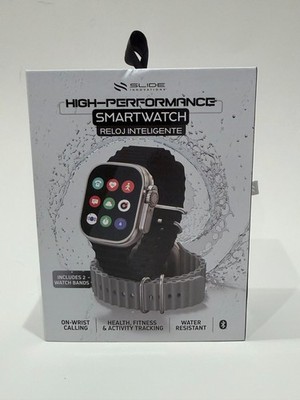Slide Innovations Black/Grey Smart Watch, Waterproof, Bluetooth, SW475BKGR.