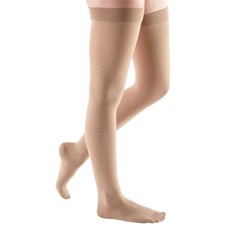 Mediven Elegance Thigh High, Sheer Silky, Petite Length, Silicone Top, 20-30mmHg
