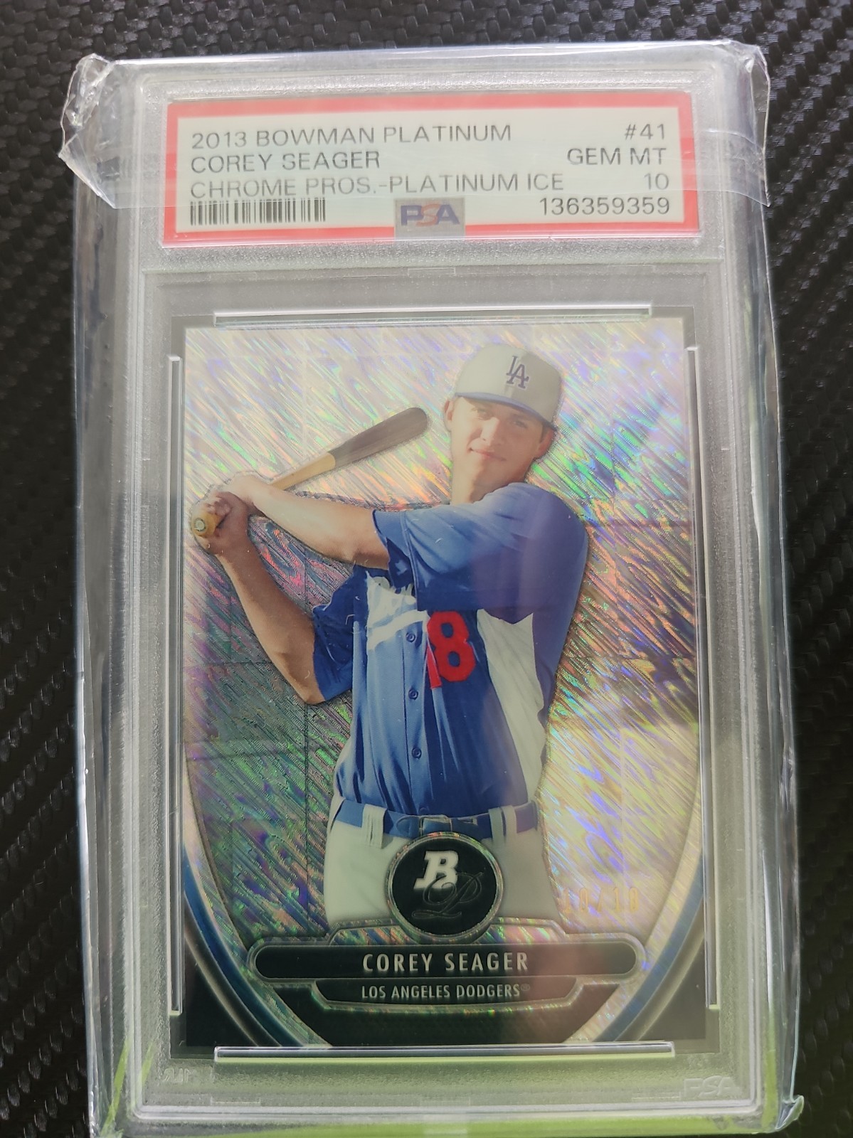 2013 Bowman Platinum Prospects Corey Seager Platinum Ice Rookie 10 /10 PSA 10 view 1