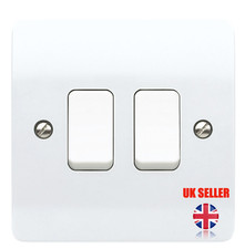 MK Logic Plus 10AX 2-Gang 2-Way Light Switch – White