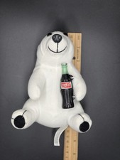 Coca Cola Plush Collection White 7" Polar Bear Holding Coke Bottle