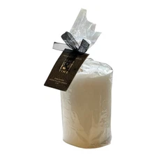 Place & Time White Crescent Moon Pillar Halloween Candle Unscented 4" New