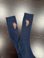 Ralph Lauren Polo Men's Socks Vintage Navy Blue Big Logo 10-13