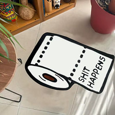 Funny Men's Bedroom Rug - SHIT HAPPENS Gift
