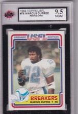 1984 Topps UFSL Football Marcus Dupree Rookie Card #76 KSA 9.5. rookie card picture