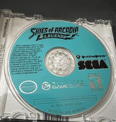 Skies Of Arcadia Legends Nintendo GameCube RPG Very Good Condition - Disc Only