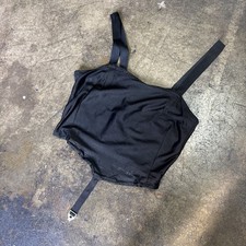 Antique 1930s Black Rayon Bra Blouse Camisole French Art Deco Lingerie Top