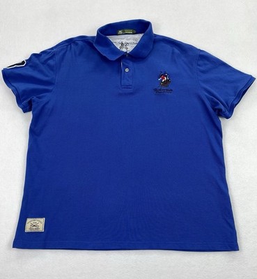 AFS Jeep Men s 2XL Polo Shirt Blue Short Sleeve Embroidered 100% Cotton Casual