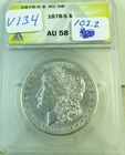 1878 S Morgan dollar ANACS AU58 *VAM 134( old 103.2) engraved feather* EP