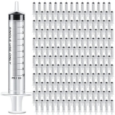 200 Pcs 10 ml/cc Plastic Liquid Measuring Syringes No Needle Clear Small Syri...