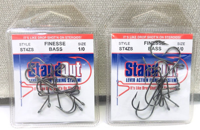 Standout 2pk Drop Shot Fishing Hooks ST4ZS Black Nickel Pick Size: 1.0 Q:7