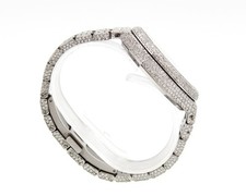 Audemars Piguet Royal Oak 37mm Stainless Steel Grey Dial ICED OUT Diamonds Watch 12