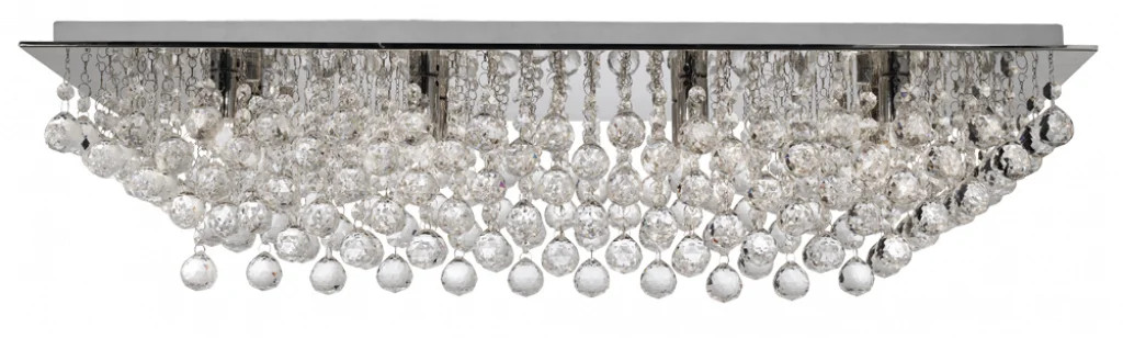 Searchlight 8 Light Chrome Rectangle Flush With Crystal Balls - Image 2