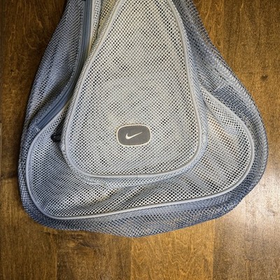 RARE Vintage Nike Y2K Mesh One Shoulder Sling Bag Silver Tag
