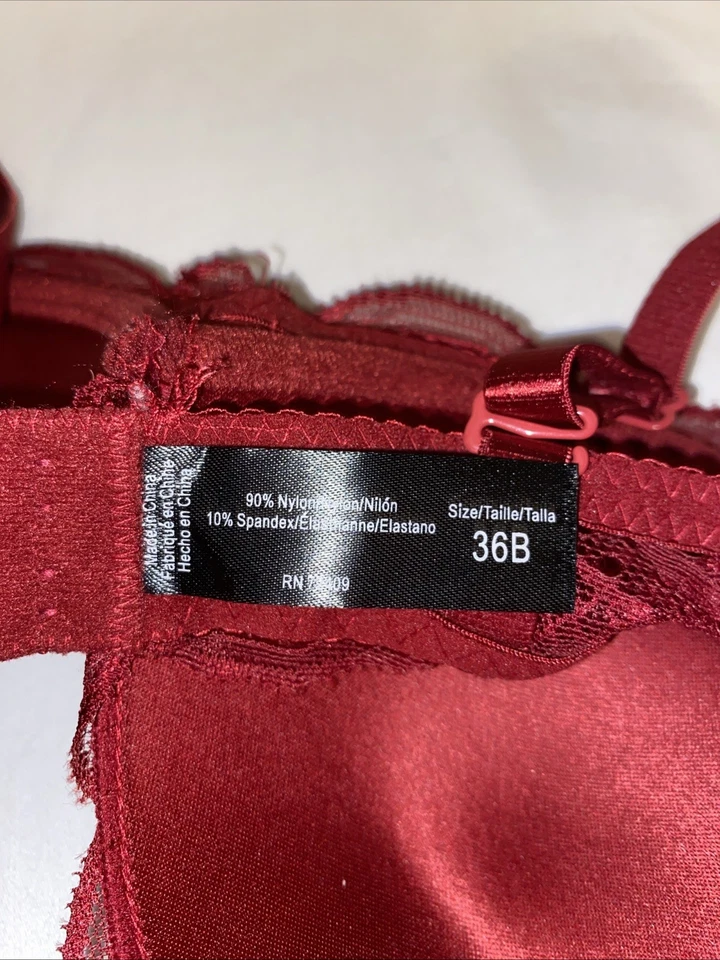 Rue 21 Red Lace Push Up Bra Sz 36B - Image 4 of 4