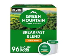Green Mountain Breakfast Blend Coffee Keurig K-Cup Pods, Light Roast, 96CT