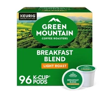 Green Mountain Breakfast Blend Coffee Keurig K-Cup Pods, Light Roast, 96CT