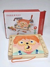 Children's Wooden Toolbox Montessori Educational Toys Screws Pretend Play