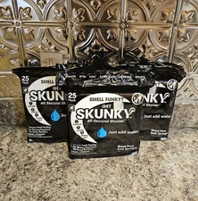 New Skunky No Rinse Bathing Wipes Cleans Without Shower Fast & Easy 3 Pack 75 Ct