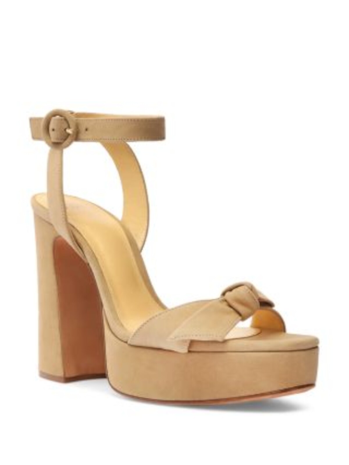 "ALEXANDRE BIRMAN Womens Beige 1\" Platform Clarita Almond Heeled Sandal 39"