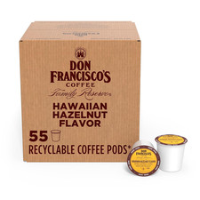 Hawaiian Hazelnut Flavored Coffee Pods, 55 Count, Medium Roast, Compatible with