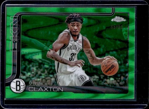 2025-26 Topps Chrome Nic Claxton RayWave Green Refractor #/99 Nets