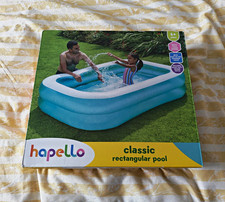 hapello Classic Rectangular Inflatable Pool 305x183x46cm Blue/White PVC