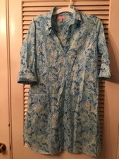 Lilly Pulitzer Tunic Nightgown Sleep Dress cover-up Chemise  Size M Dragonflies
