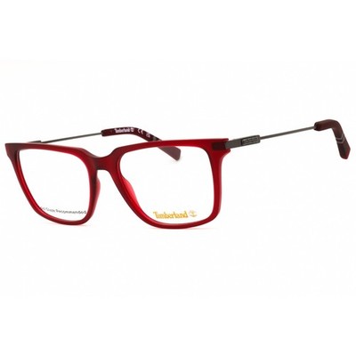 Timberland Men's Eyeglasses Matte Red Rectangular Full Rim Frame TB50016 067