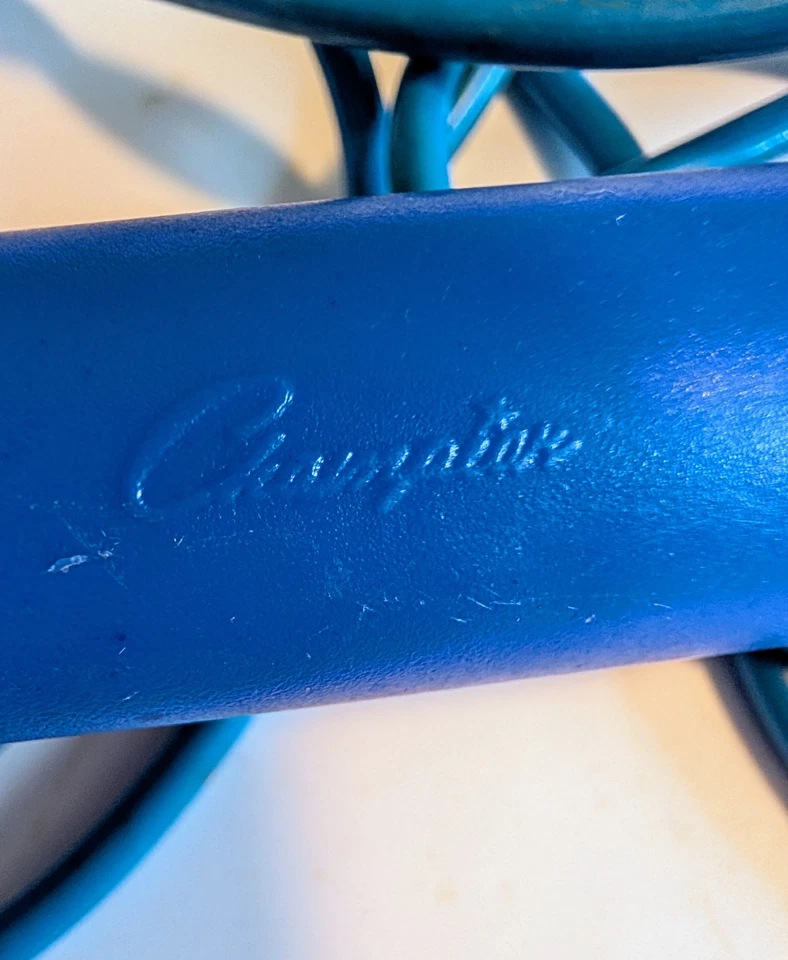 Cuerda de velocidad Champion. Plástico azul 9' con asas giratorias. Foto 2 de 2