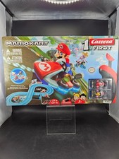 Carrera 1st Mario Kart Slot Car Racing Track Set 7.87 Ft With Mario  Peach Cars