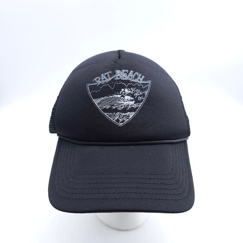 Rat Beach Surfing South Bay California Black Snapback Truckers Hat 1980s