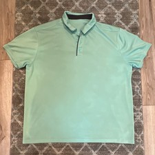Light Green Men's Solid Short Sleeve Collared Polo Shirt with Button Closure