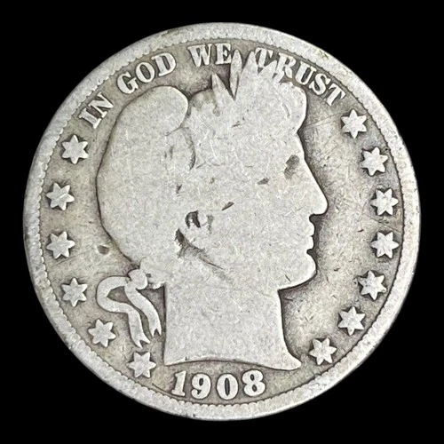 1908-O Barber Silver Half Dollar
