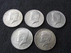Lot of 5 1964 Kennedy Silver Half Dollars