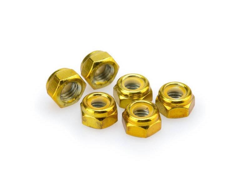 Puig Yellow M8 Locknuts x 6