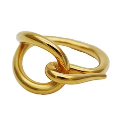 Hermes HERMES Scarf Ring Jumbo Gold Jewelry Used