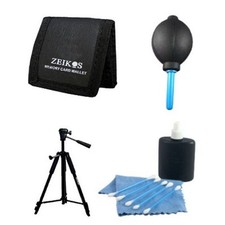 Tripod Starter Kit DSLR SLR Camera Blower 60" Tripod Lens Cleaning Kit Wallet