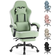 Computer Gaming Chair - High Back Ergonomic Desk Chair with Footrest and Lumb...