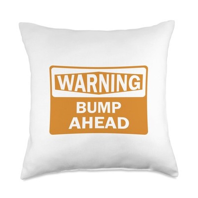 mom First tee Bump Ahead Pregnancy Costume Throw Pillow, 18x18, Multicolor