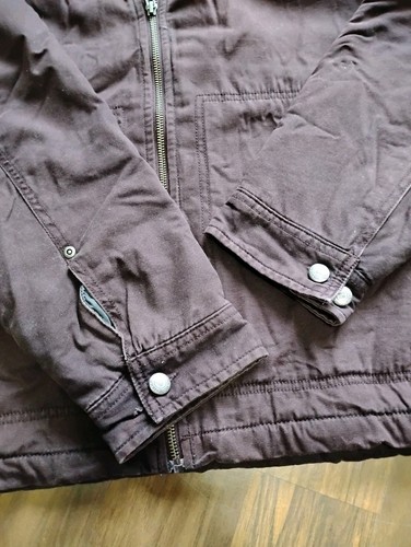 Size XL Columbia Men’s Hooded Parka Jacket Maroon Plaid Lining Logos - Picture 6 of 9