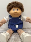 1983 P Cabbage Patch Kids SMALL EYES #3 Boy Doll Brown Fuzzy Elephant Romper